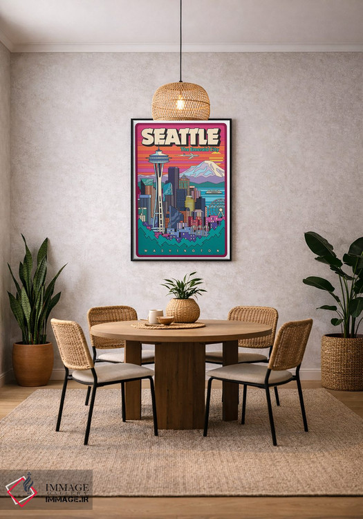 تابلو دکوراتیو پاپ آرت سیاتل اثر جیم زانیسر - D4B