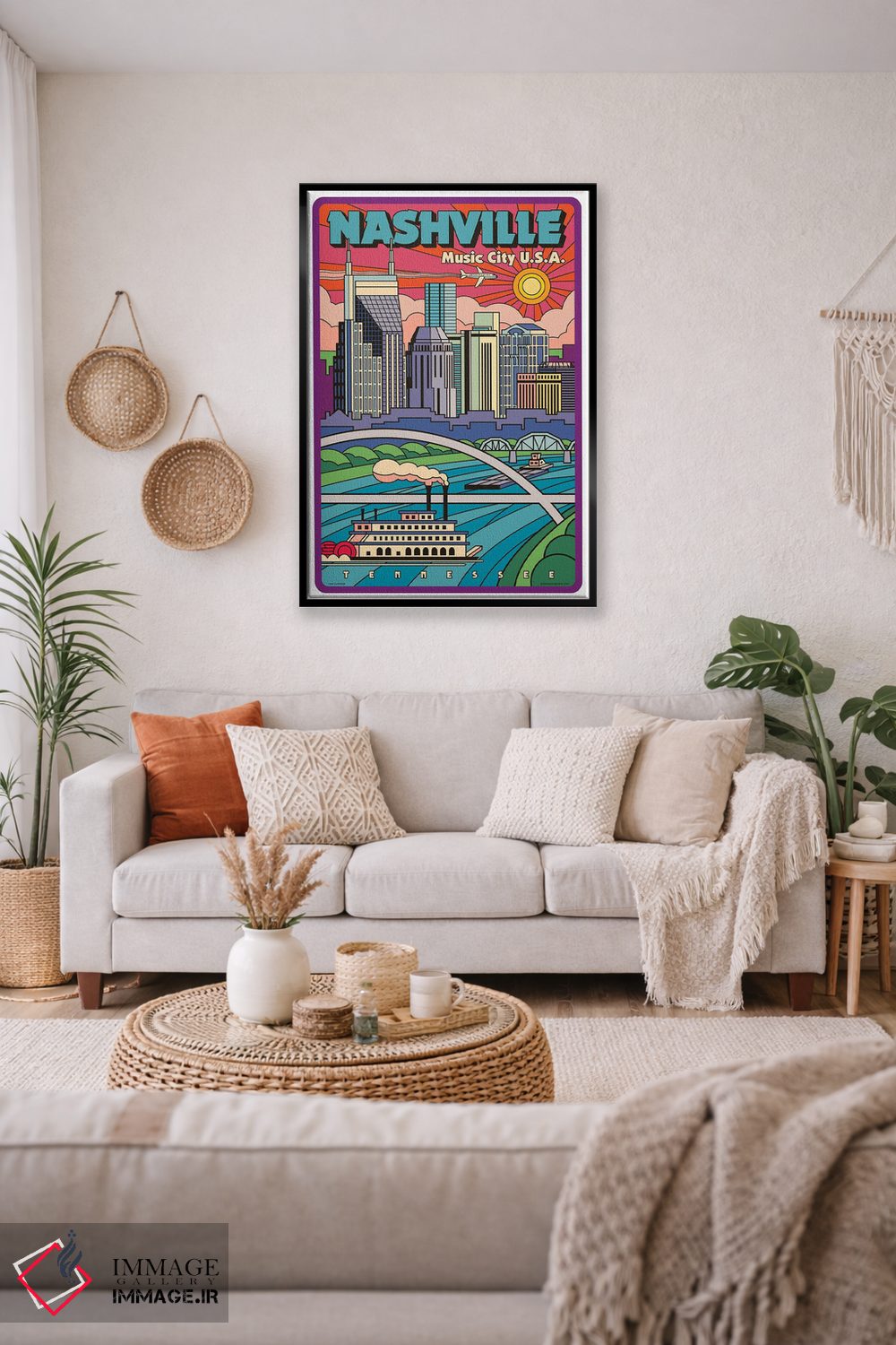 تابلو دکوراتیو پوستر سفر پاپ آرت نشویل جدید اثر جیم زانیسر - D1B