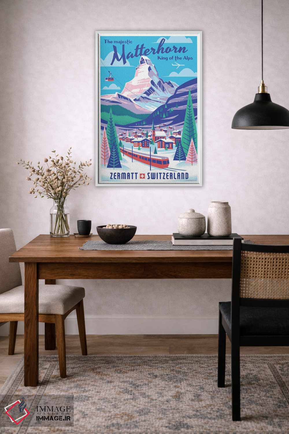 تابلو دکوراتیو پوستر سفر ماترهورن سوئیس اثر جیم زانیسر - D4W