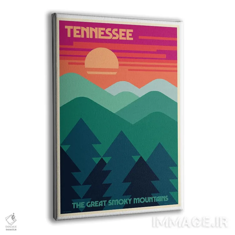 تابلو دکوراتیو پوستر سفر رترو تنسی اثر جیم زانیسر - نمای پرسپکتیو محصول