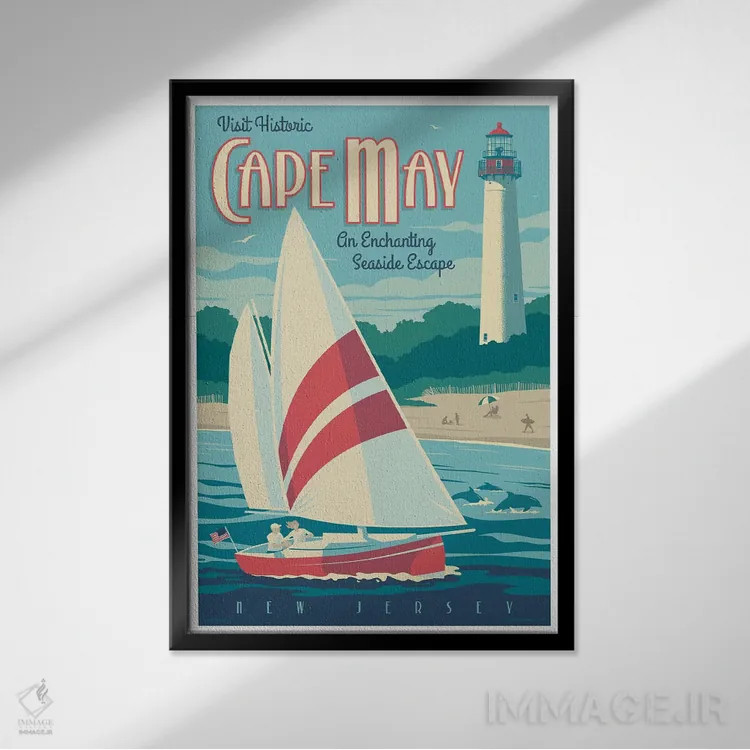 تابلو دکوراتیو پوستر سفر کیپ می اثر جیم زانیسر - نمای قابدار مشکی