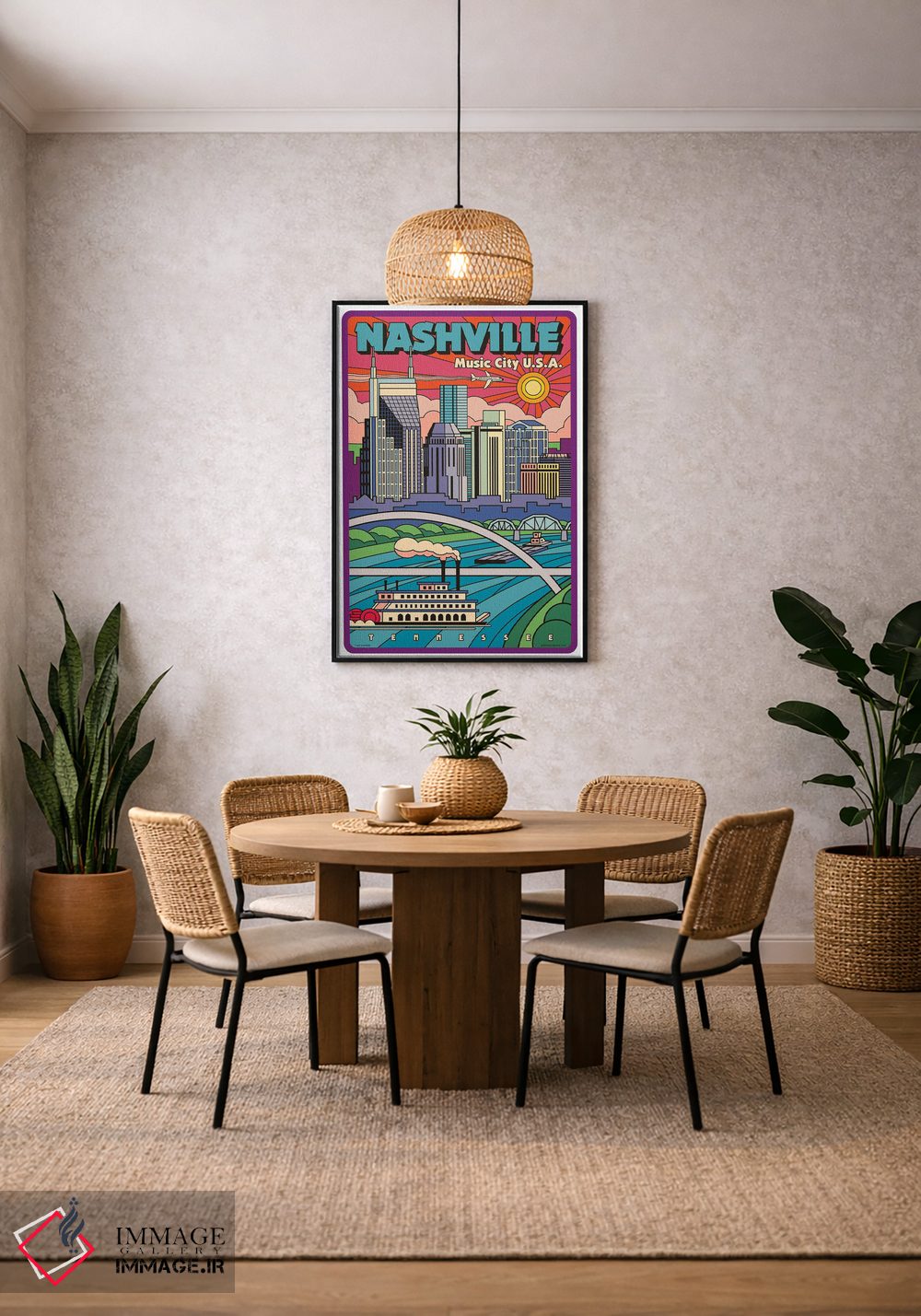 تابلو دکوراتیو پوستر سفر پاپ آرت نشویل جدید اثر جیم زانیسر - D2B