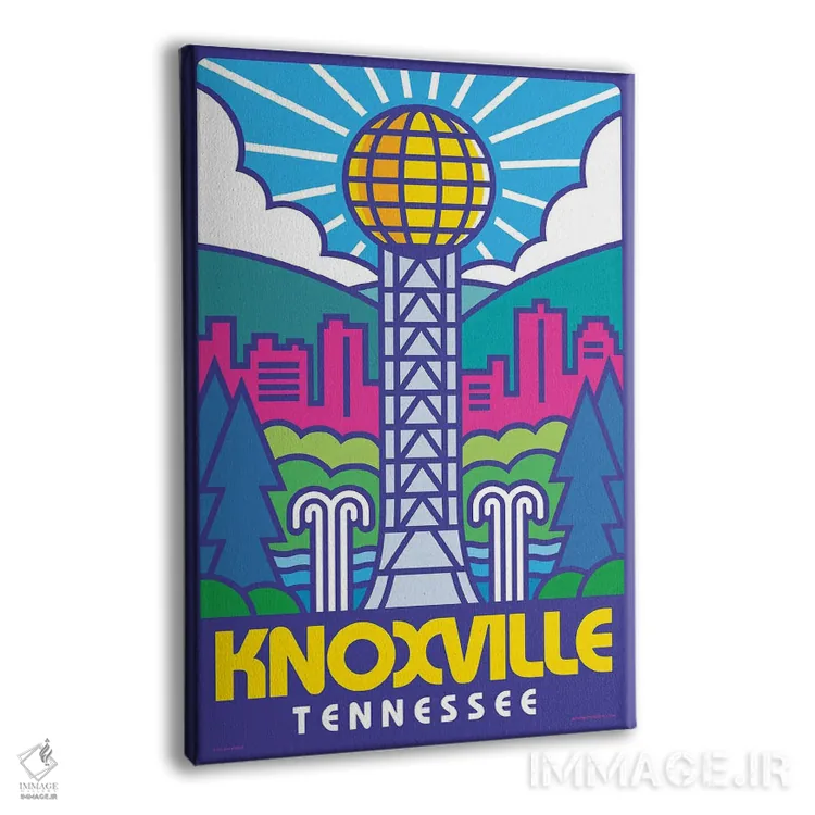 تابلو دکوراتیو پوستر سفر پاپ آرت ناکسویل اثر جیم زانیسر - نمای پرسپکتیو محصول