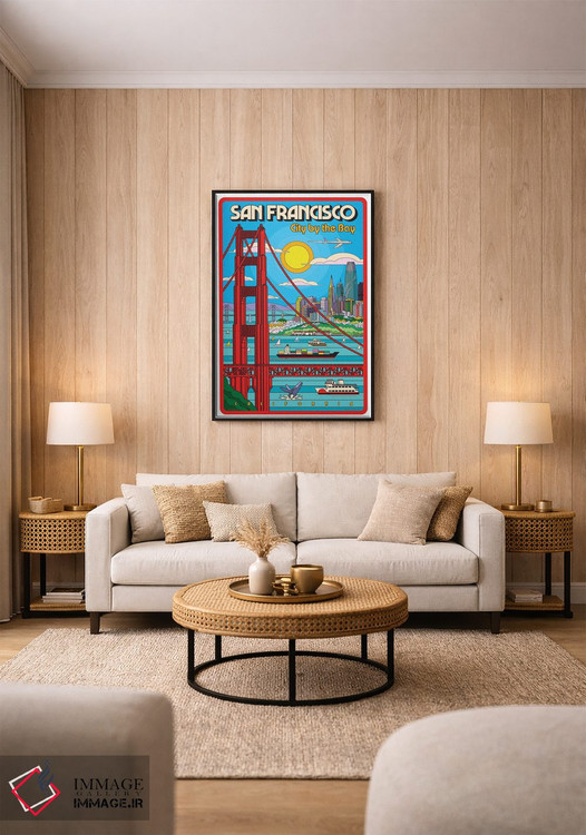 تابلو دکوراتیو پوستر سفر پاپ آرت سان فرانسیسکو اثر جیم زانیسر - D2B