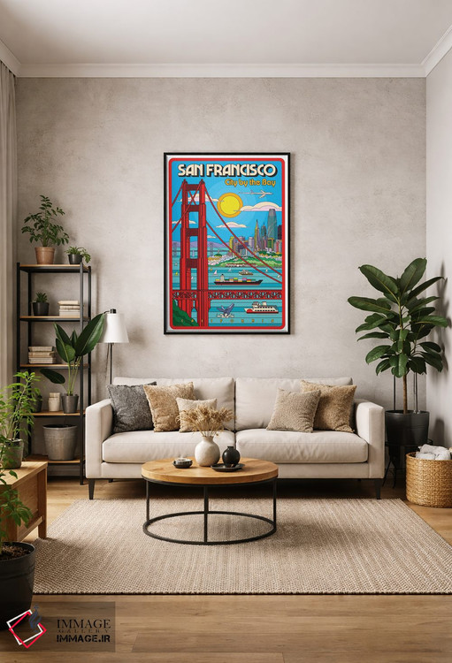 تابلو دکوراتیو پوستر سفر پاپ آرت سان فرانسیسکو اثر جیم زانیسر - D1B
