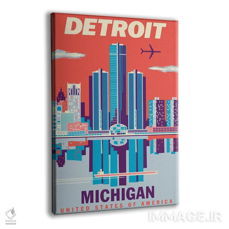 تابلو دکوراتیو پوستر سفر دیترویت ۲ اثر جیم زانیسر - نمای پرسپکتیو محصول