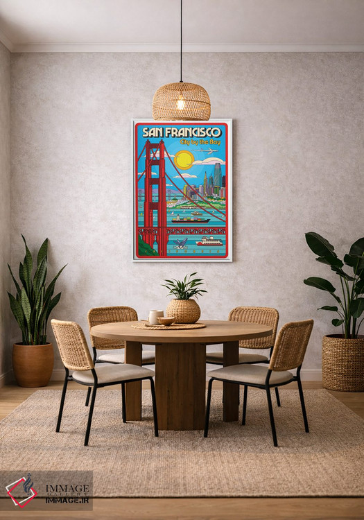 تابلو دکوراتیو پوستر سفر پاپ آرت سان فرانسیسکو اثر جیم زانیسر - D3W