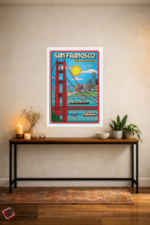 تابلو دکوراتیو پوستر سفر پاپ آرت سان فرانسیسکو اثر جیم زانیسر - D4W
