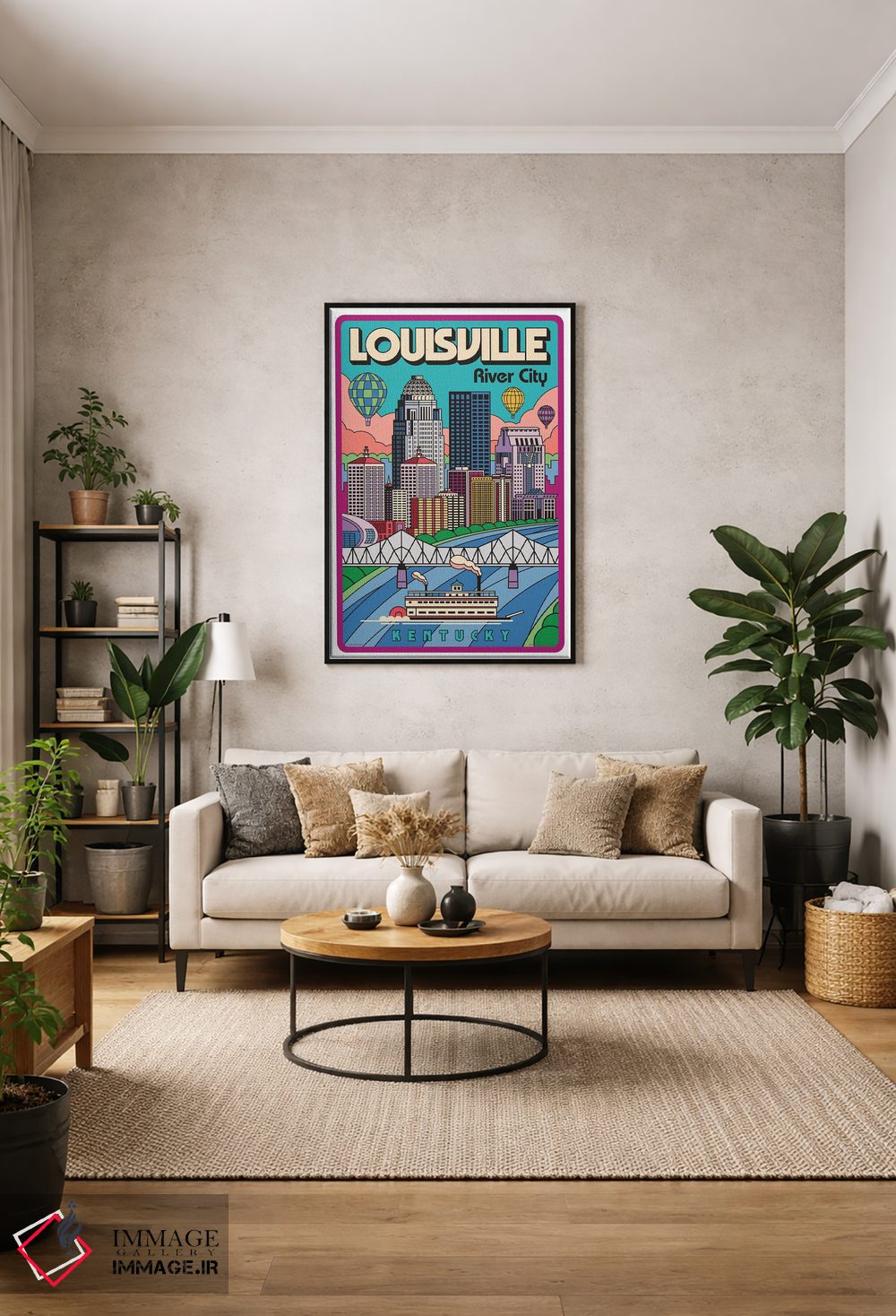 تابلو دکوراتیو پوستر سفر پاپ آرت لوئیزویل اثر جیم زانیسر - D1B
