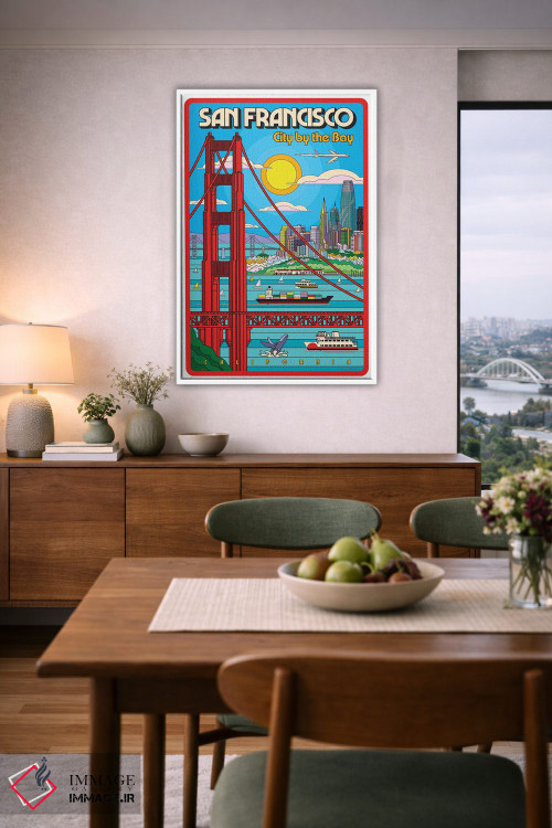 تابلو دکوراتیو پوستر سفر پاپ آرت سان فرانسیسکو اثر جیم زانیسر - D6W