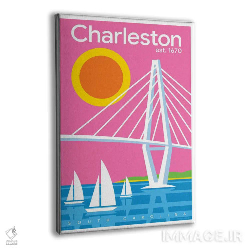 تابلو دکوراتیو پوستر سفر مدرن چارلستون اثر جیم زانیسر - نمای پرسپکتیو محصول