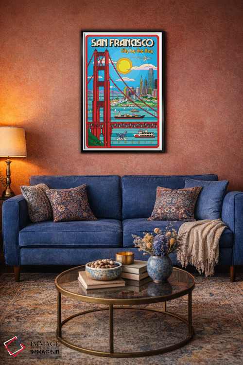 تابلو دکوراتیو پوستر سفر پاپ آرت سان فرانسیسکو اثر جیم زانیسر - D5B