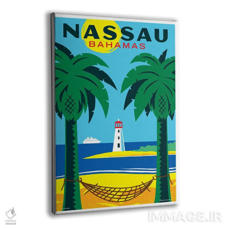 تابلو دکوراتیو پوستر سفر ناسائو اثر جیم زانیسر - نمای پرسپکتیو محصول