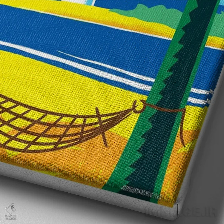 تابلو دکوراتیو پوستر سفر ناسائو اثر جیم زانیسر - نمای نزدیک بافت بوم