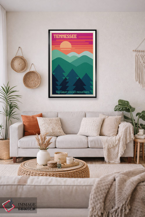 تابلو دکوراتیو پوستر سفر رترو تنسی اثر جیم زانیسر - D3B