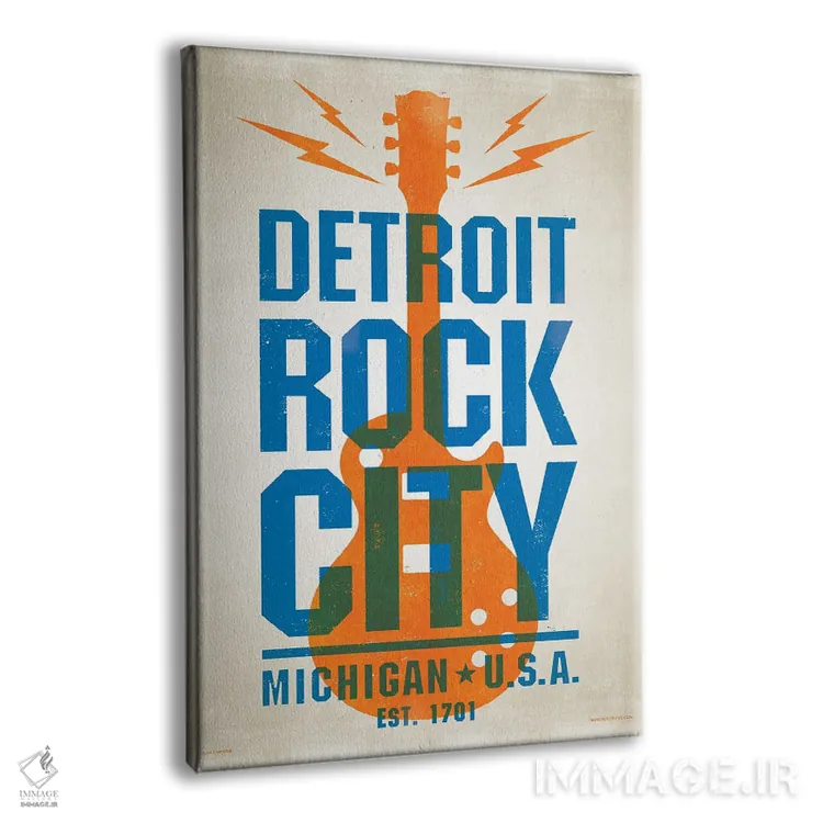 تابلو مدرن پوستر چاپ حروف دیترویت اثر جیم زانیسر - نمای پرسپکتیو محصول