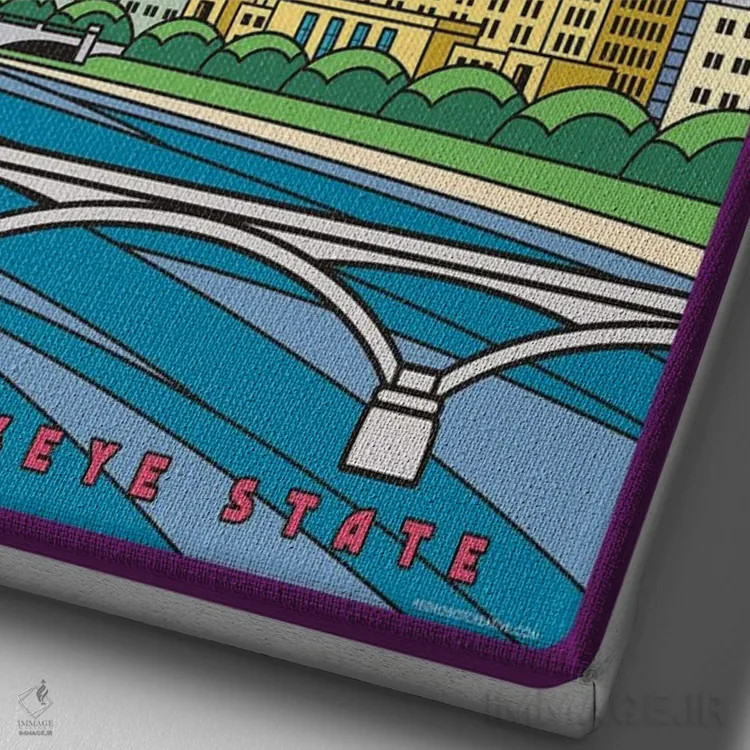 تابلو دکوراتیو پوستر سفر پاپ آرت کلمبوس اثر جیم زانیسر - نمای نزدیک بافت بوم