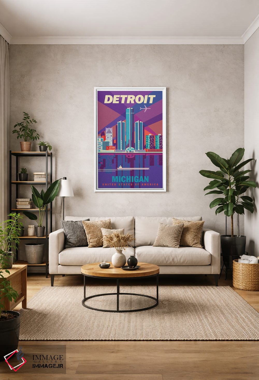 تابلو دکوراتیو پوستر سفر دیترویت اثر جیم زانیسر - D1W