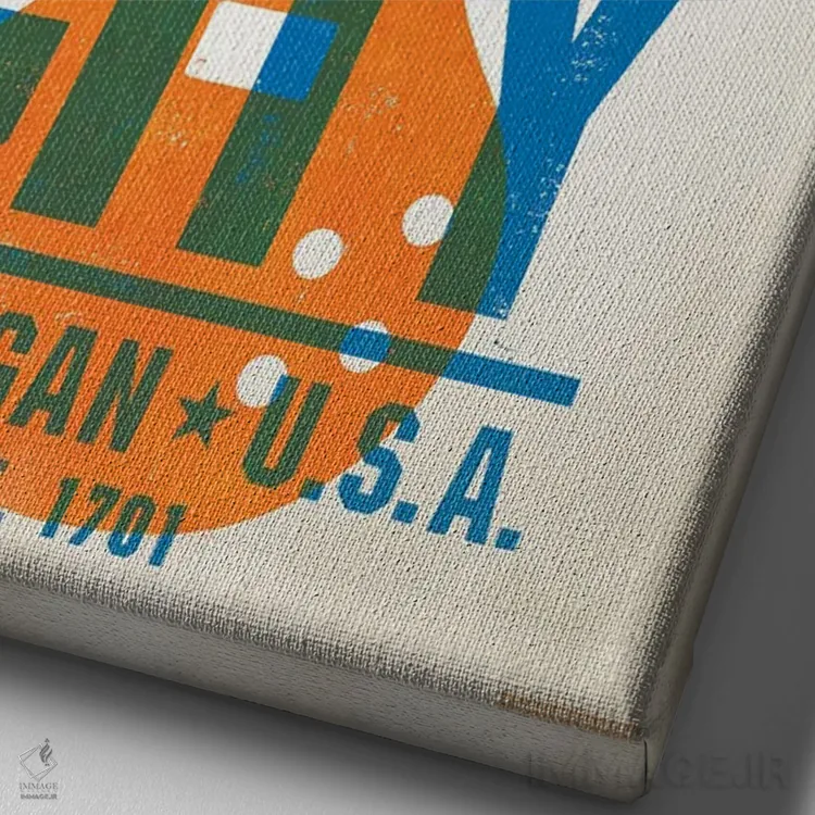 تابلو مدرن پوستر چاپ حروف دیترویت اثر جیم زانیسر - نمای نزدیک بافت بوم