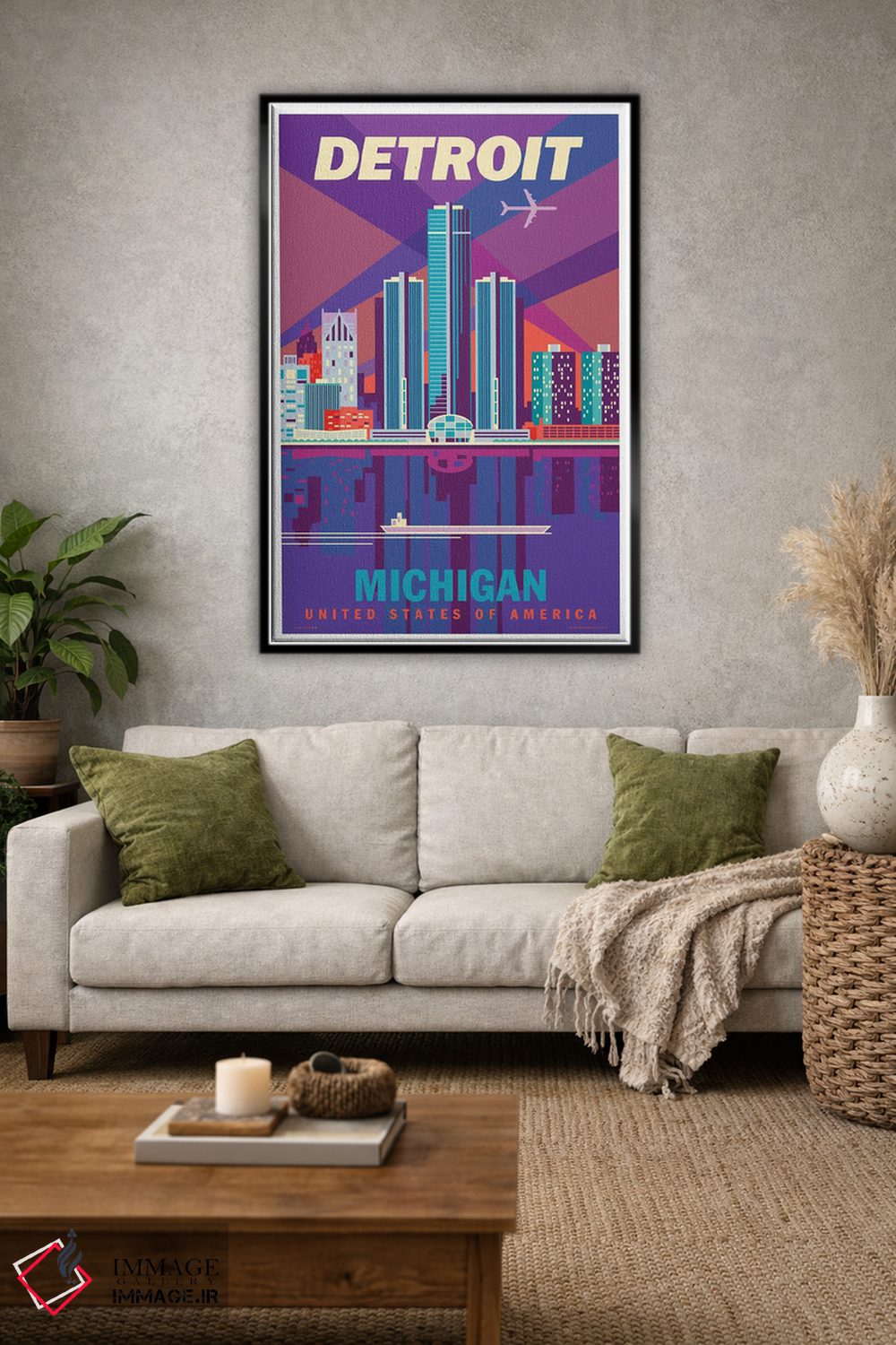 تابلو دکوراتیو پوستر سفر دیترویت اثر جیم زانیسر - D2B