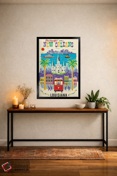تابلو دکوراتیو پوستر سفر نیواورلئان اثر جیم زانیسر - D4B