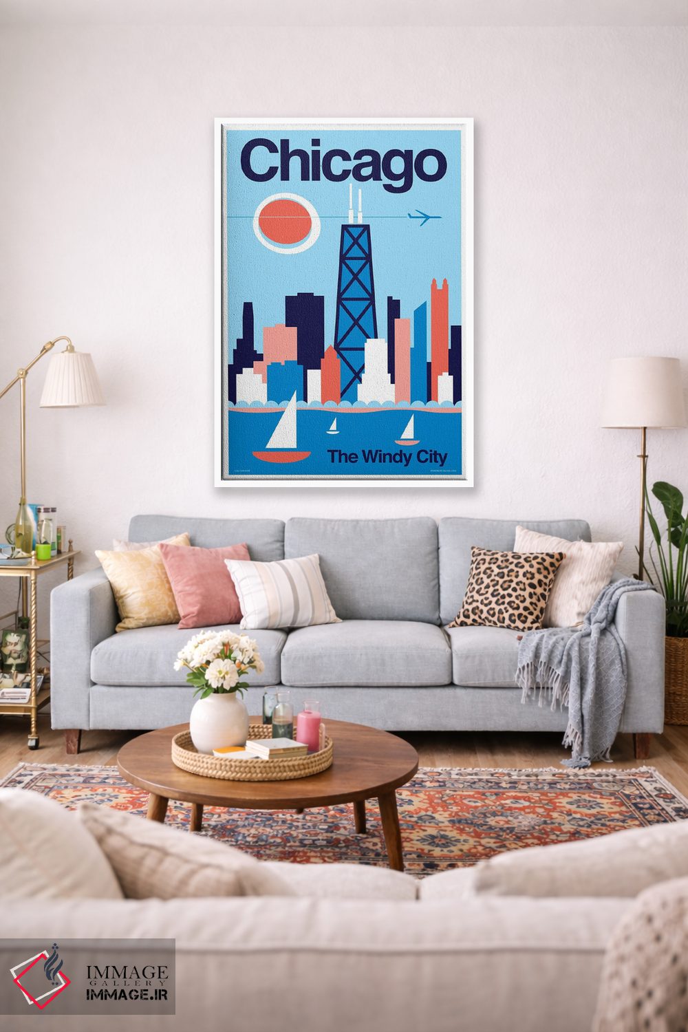 تابلو دکوراتیو پوستر مینیمال سفر شیکاگو اثر جیم زانیسر - D1W