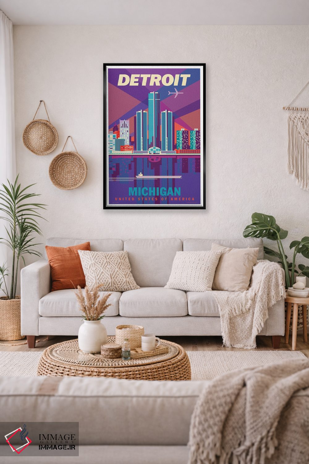 تابلو دکوراتیو پوستر سفر دیترویت اثر جیم زانیسر - D5B
