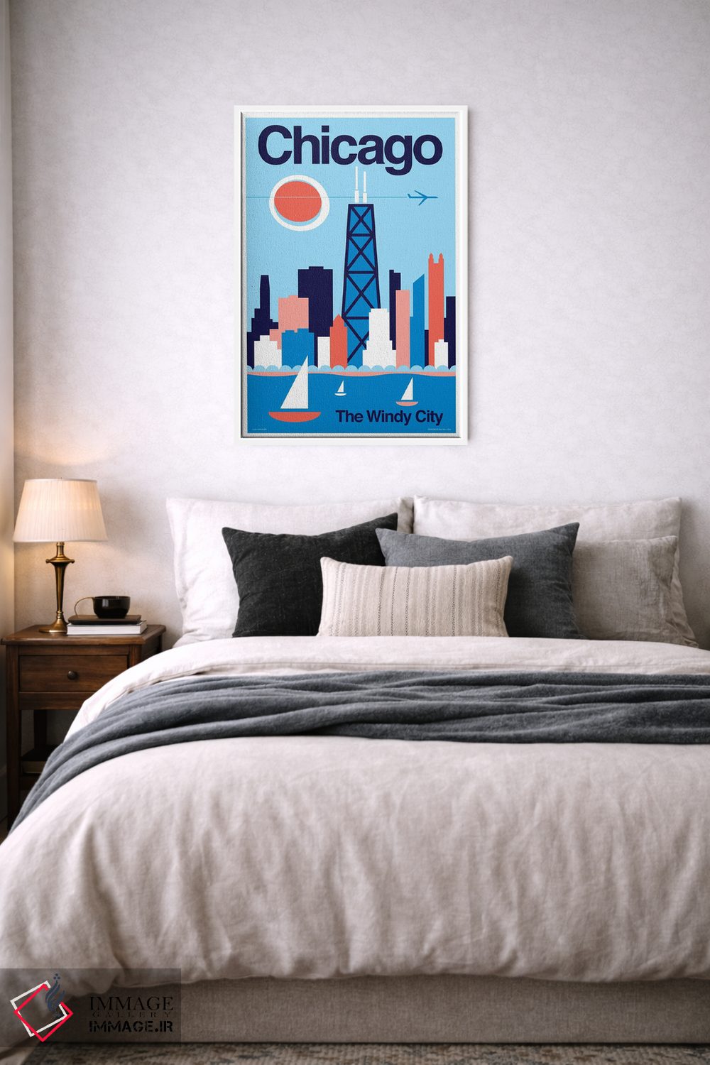 تابلو دکوراتیو پوستر مینیمال سفر شیکاگو اثر جیم زانیسر - D4W