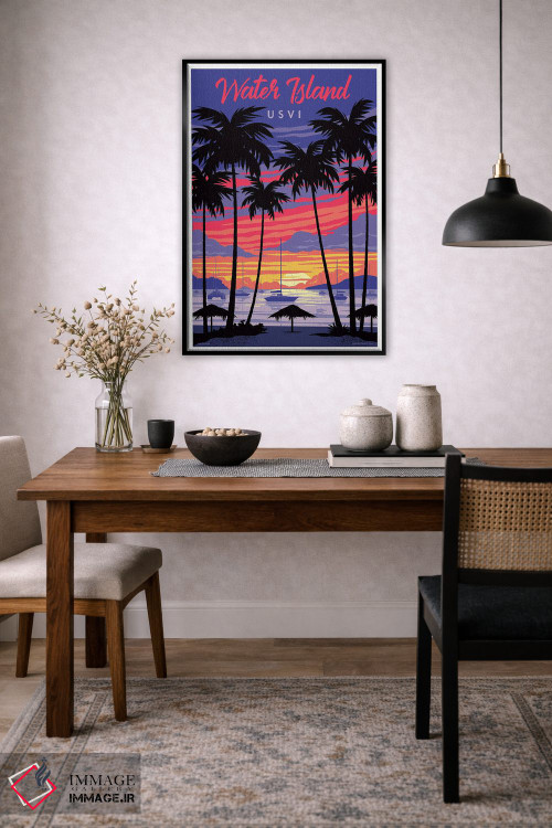 تابلو دکوراتیو پوستر سفر جزیره آب اثر جیم زانیسر - D4B
