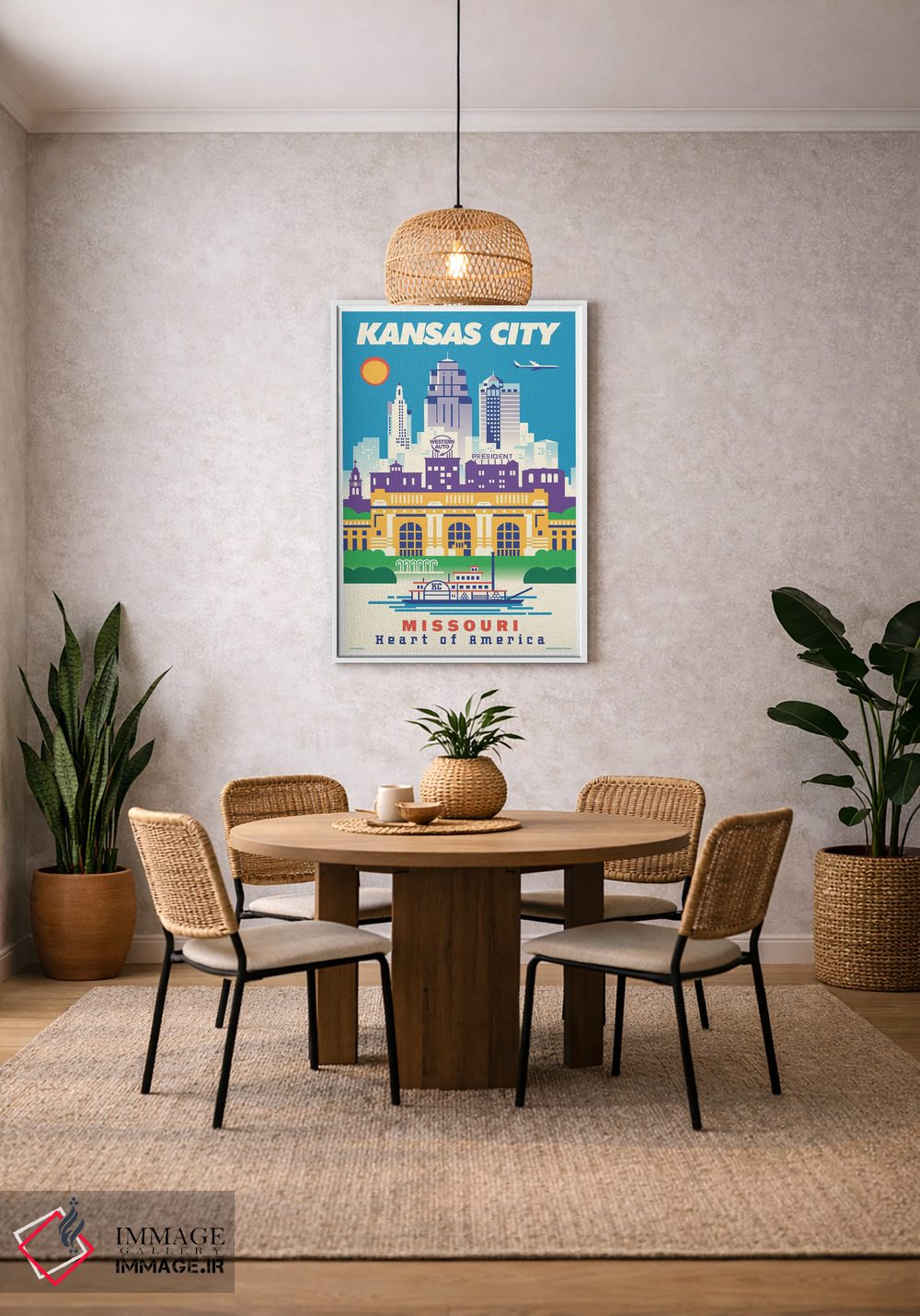 تابلو دکوراتیو پوستر سفر کانزاس سیتی اثر جیم زانیسر - D3W