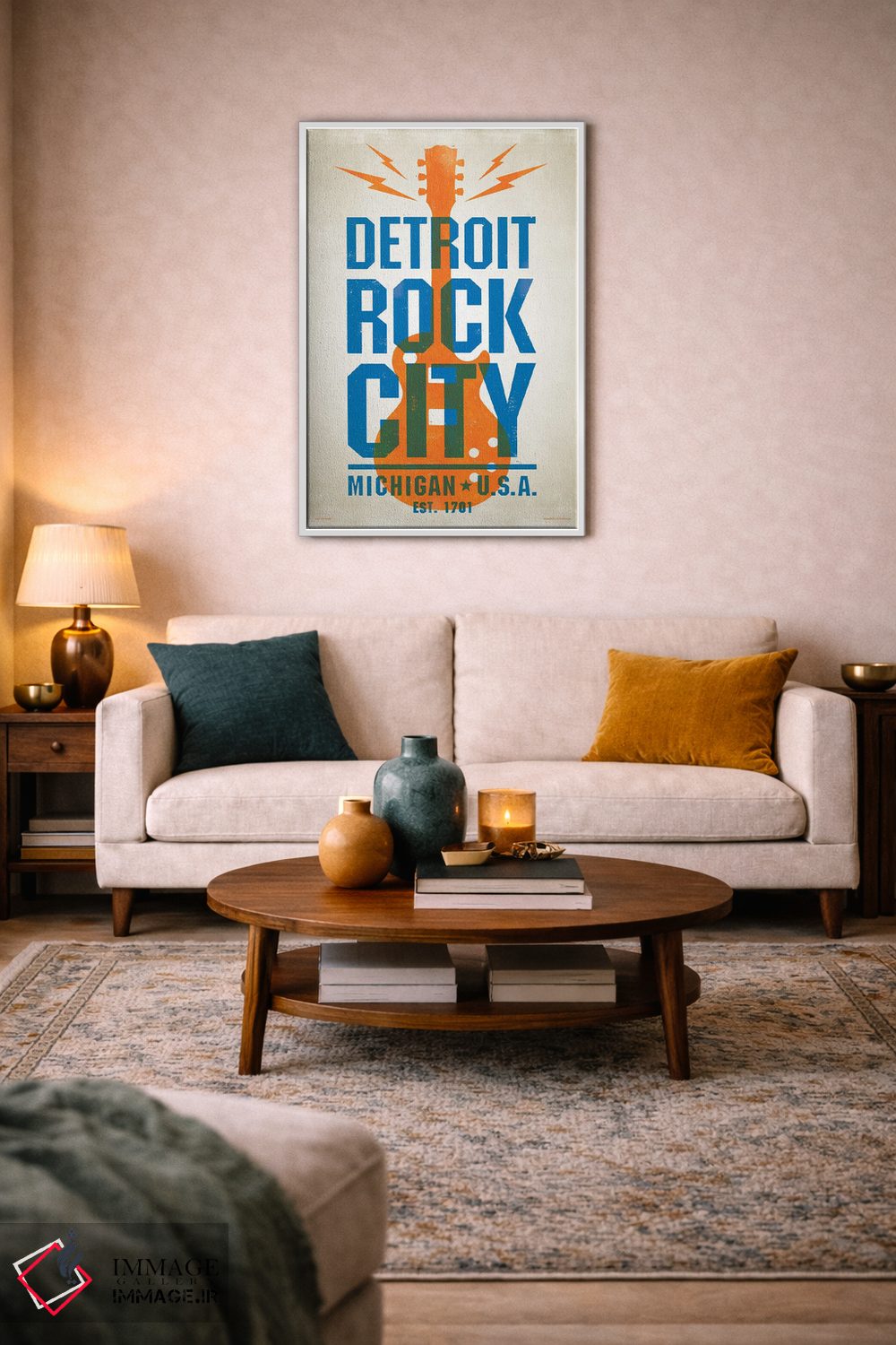 تابلو مدرن پوستر چاپ حروف دیترویت اثر جیم زانیسر - D4W