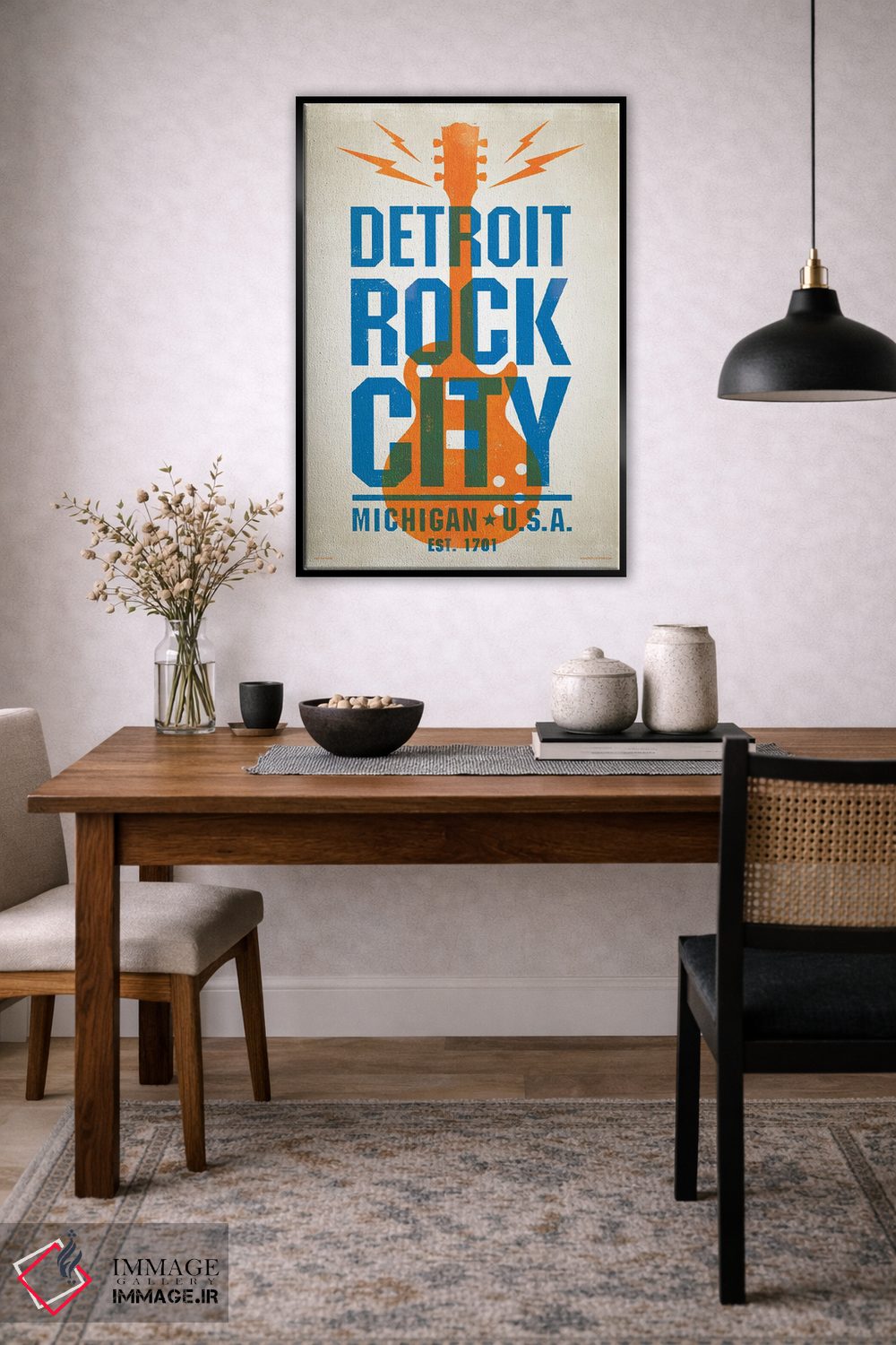 تابلو مدرن پوستر چاپ حروف دیترویت اثر جیم زانیسر - D5B