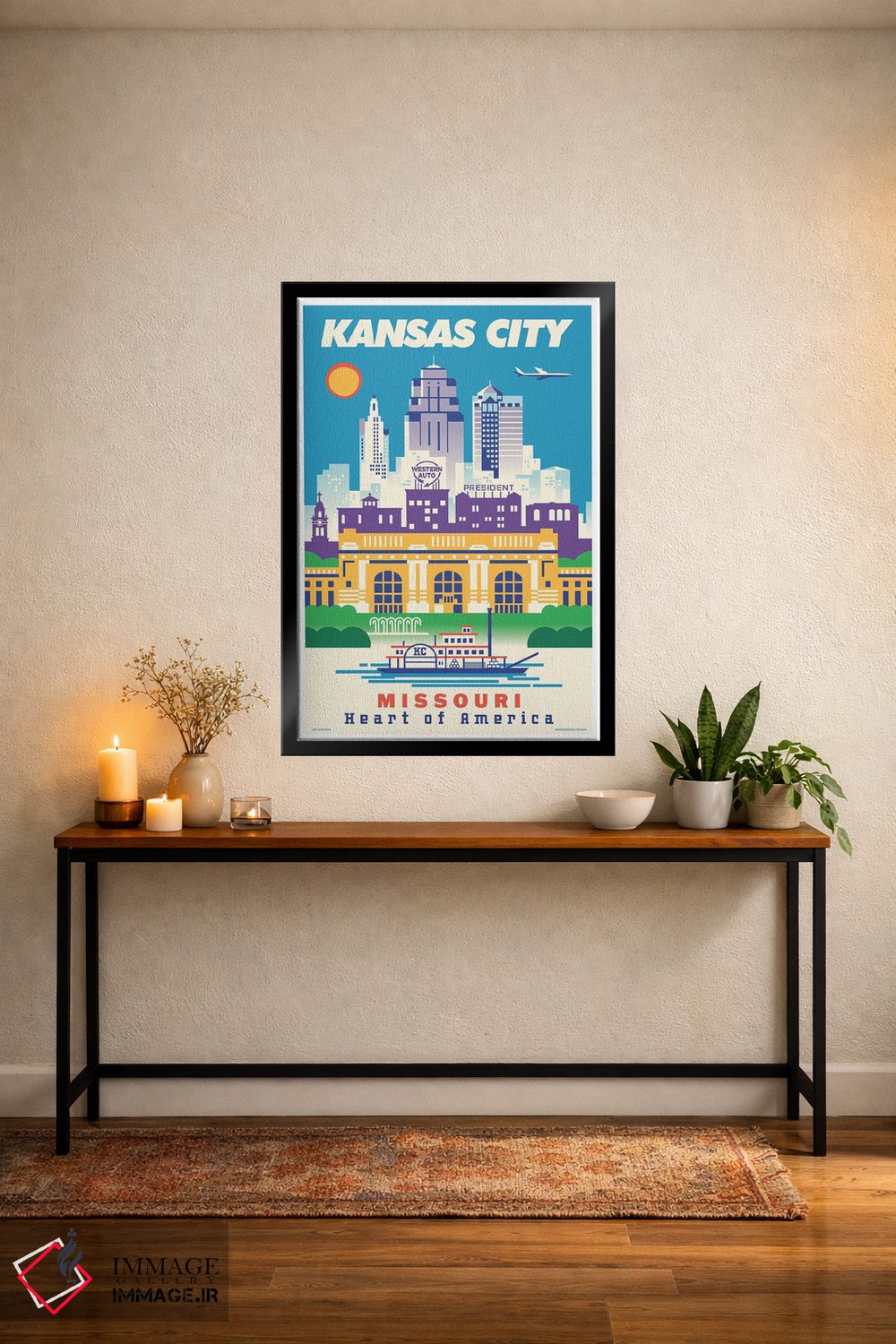 تابلو دکوراتیو پوستر سفر کانزاس سیتی اثر جیم زانیسر - D5B