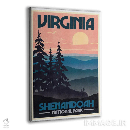 تابلو مدرن پوستر رترو ویرجینیا اثر جیم زانیسر - نمای پرسپکتیو محصول