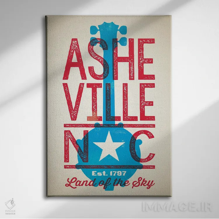 تابلو دکوراتیو پوستر چاپ حروف اشویل اثر جیم زانیسر - نمای روبهرو روی دیوار