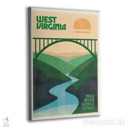 تابلو مدرن پوستر رترو سفر ویرجینیای غربی اثر جیم زانیسر - نمای پرسپکتیو محصول