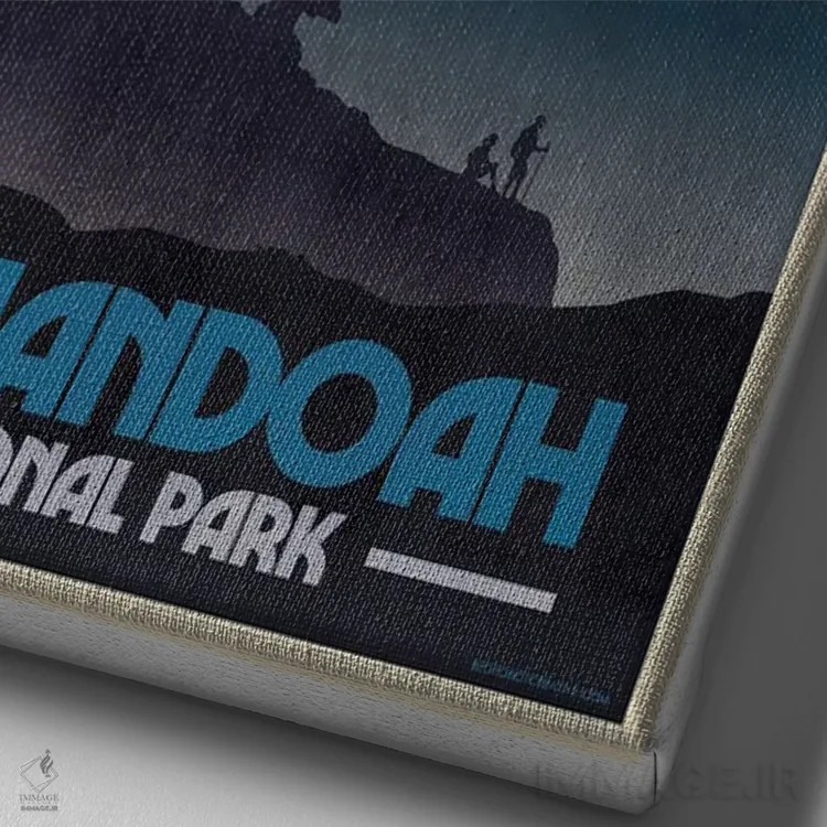 تابلو مدرن پوستر رترو ویرجینیا اثر جیم زانیسر - نمای نزدیک بافت بوم