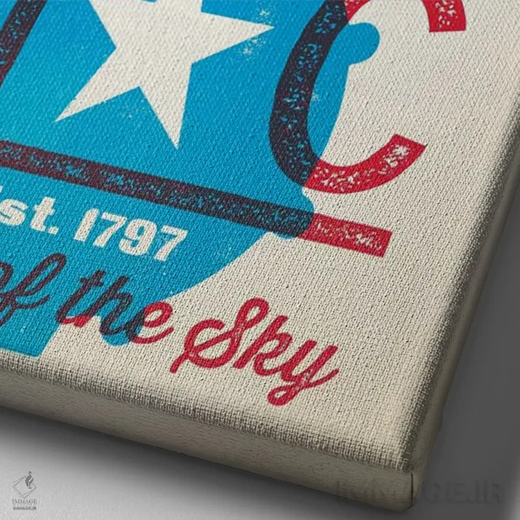 تابلو دکوراتیو پوستر چاپ حروف اشویل اثر جیم زانیسر - نمای نزدیک بافت بوم