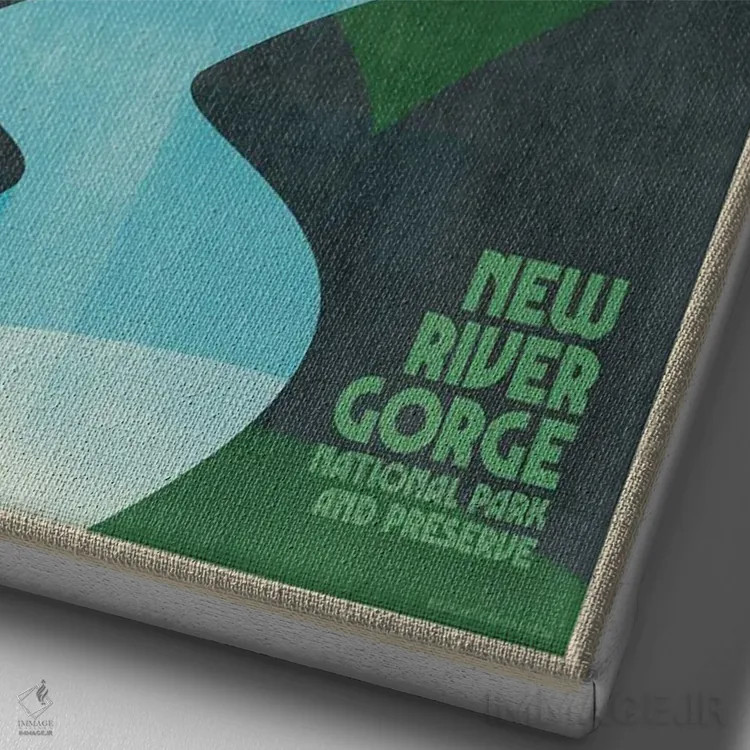 تابلو مدرن پوستر رترو سفر ویرجینیای غربی اثر جیم زانیسر - نمای نزدیک بافت بوم