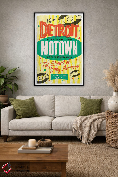 تابلو مدرن پوستر رترو موتاون دیترویت اثر جیم زانیسر - D1B