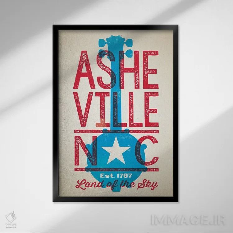 تابلو دکوراتیو پوستر چاپ حروف اشویل اثر جیم زانیسر - نمای قابدار مشکی