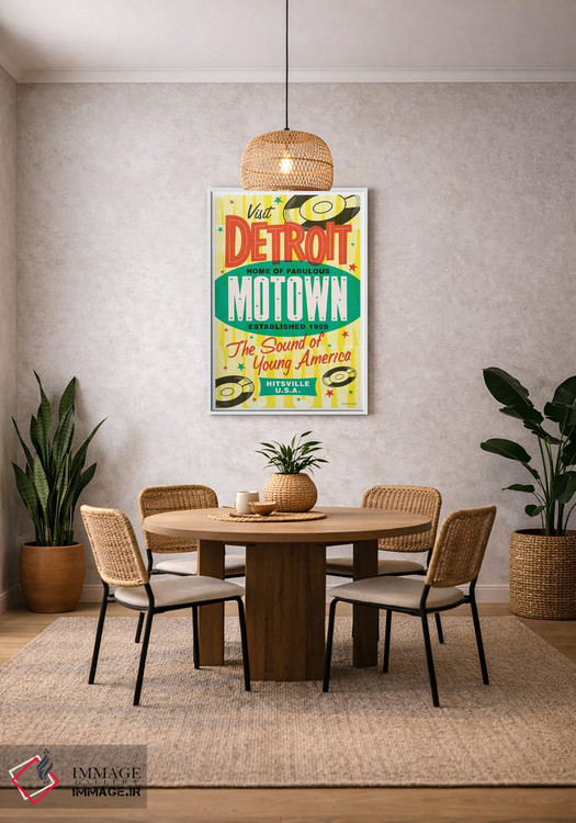تابلو مدرن پوستر رترو موتاون دیترویت اثر جیم زانیسر - D2W