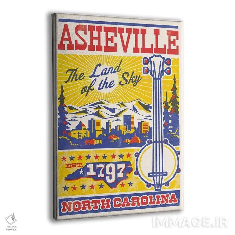 تابلو دکوراتیو پوستر چاپ حروف سفر اشویل اثر جیم زانیسر - نمای پرسپکتیو محصول