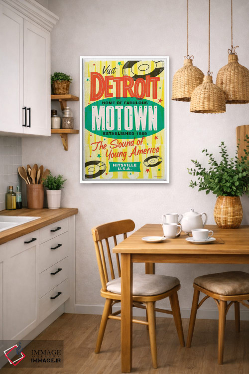 تابلو مدرن پوستر رترو موتاون دیترویت اثر جیم زانیسر - D5W