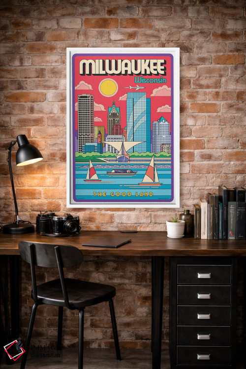 تابلو مدرن پوستر سفر پاپ آرت میلواکی اثر جیم زانیسر - D2W
