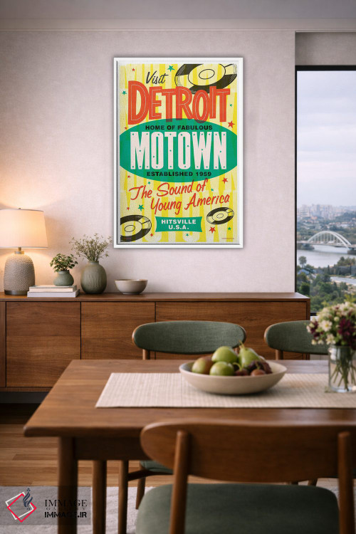 تابلو مدرن پوستر رترو موتاون دیترویت اثر جیم زانیسر - D6W