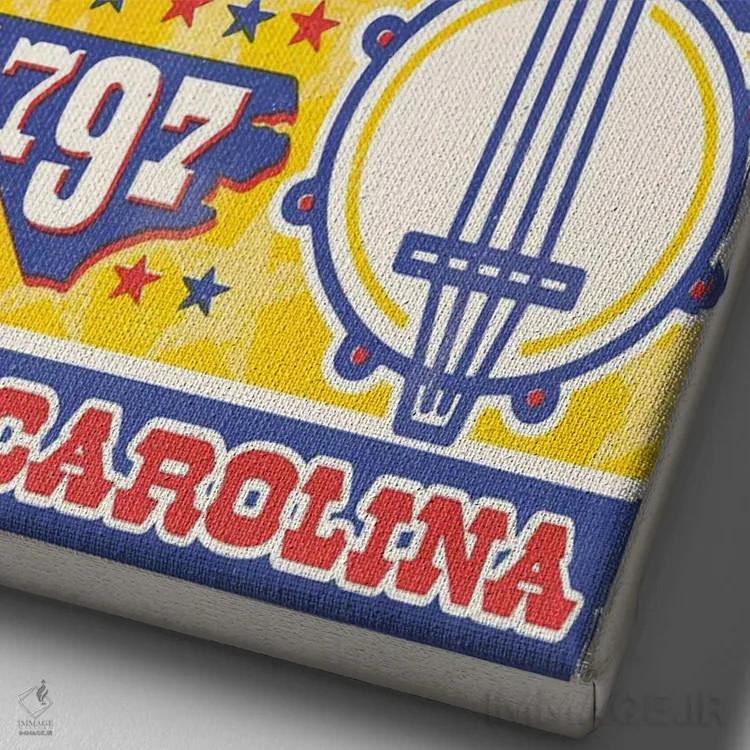 تابلو دکوراتیو پوستر چاپ حروف سفر اشویل اثر جیم زانیسر - نمای نزدیک بافت بوم