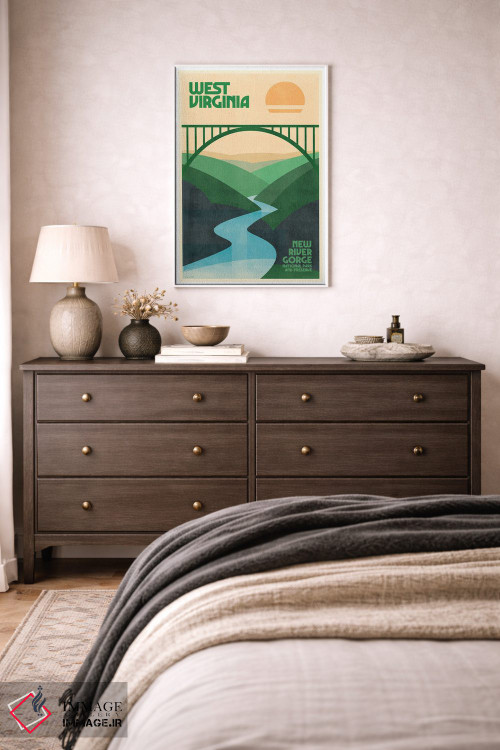 تابلو مدرن پوستر رترو سفر ویرجینیای غربی اثر جیم زانیسر - D2W