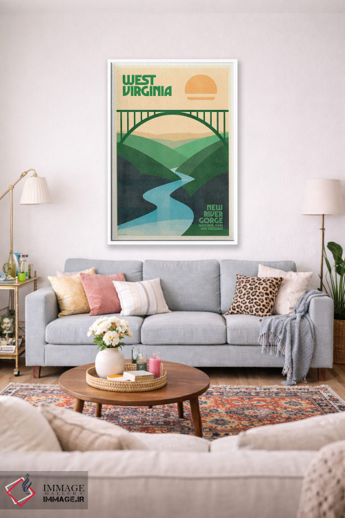 تابلو مدرن پوستر رترو سفر ویرجینیای غربی اثر جیم زانیسر - D1W