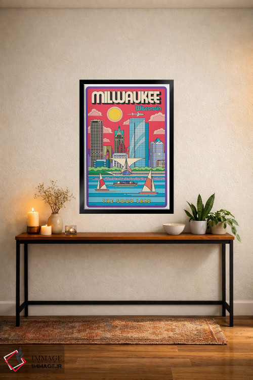 تابلو مدرن پوستر سفر پاپ آرت میلواکی اثر جیم زانیسر - D5B